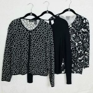 Set Of 3 Cute Cardigan Sweaters Size Medium Black